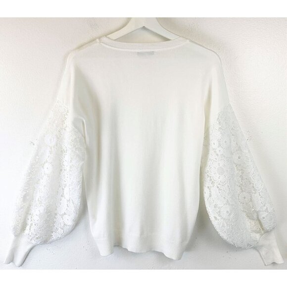 NWT Sioni Lace Sleeve Sweater Size M - Picture 3 of 9